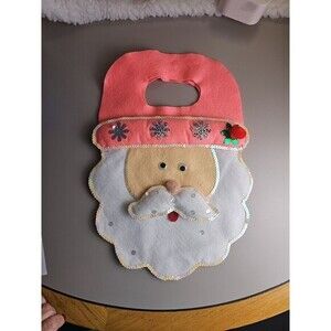 "Santa Head Felt Sparkle Pink Christmas Door Knob Hanger & Bag‎ Homemade